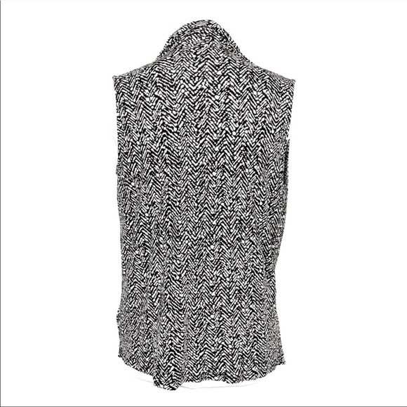 087 - MICHAEL Michael Kors Black White Cowl Sleeveless Top M - Picture 6 of 7